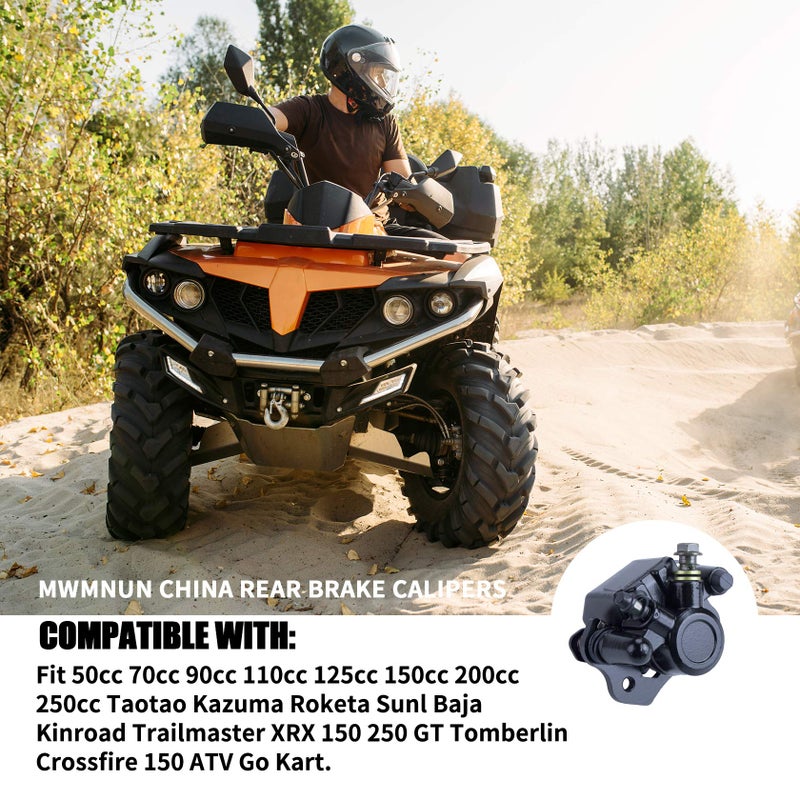MWMNUN Chinese Rear Brake Caliper Compatible with 90cc 110cc 125cc 150cc 200cc ATV Go Kart Taotao Four Wheeler Coolster Kazuma Roketa Sunl Baja Kinroad Trailmaster XRX 150 250 GT Tomberlin Crossfire - Image 4